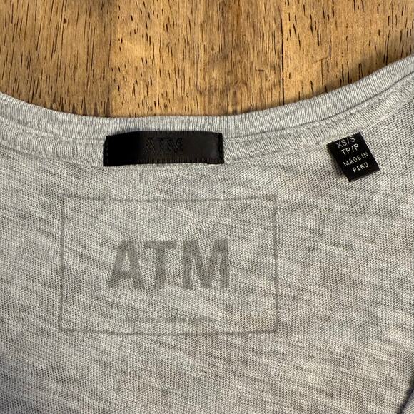 ATM V-Neck Tee Anthony Thomas Melillo Slub Jersey Classic Gray Women's Size XS/S - Picture 4 of 9